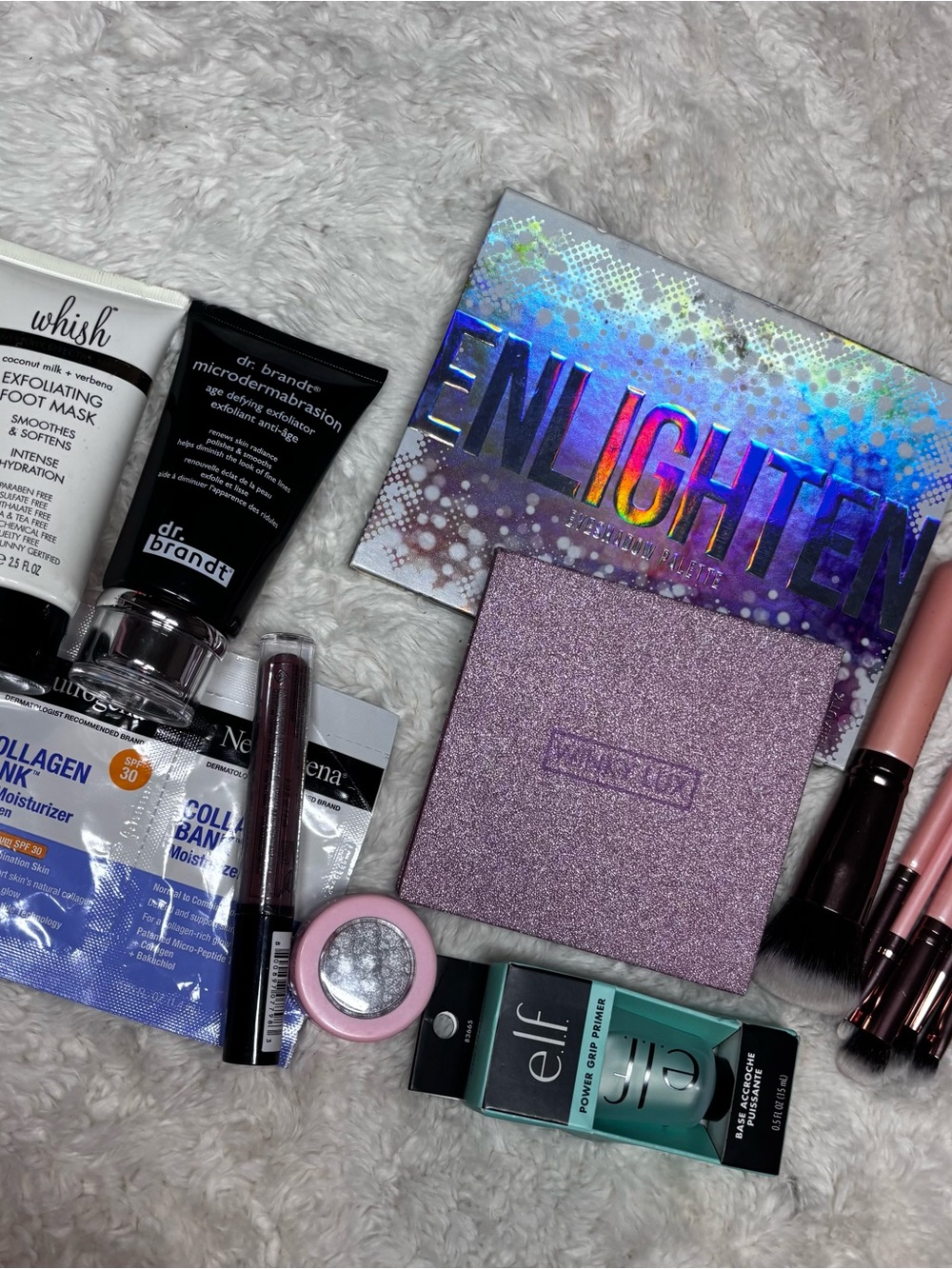 Makeup & Skincare Bundle Dr. Brandt Enlighten e.l.f. Whish 6 Brushes New